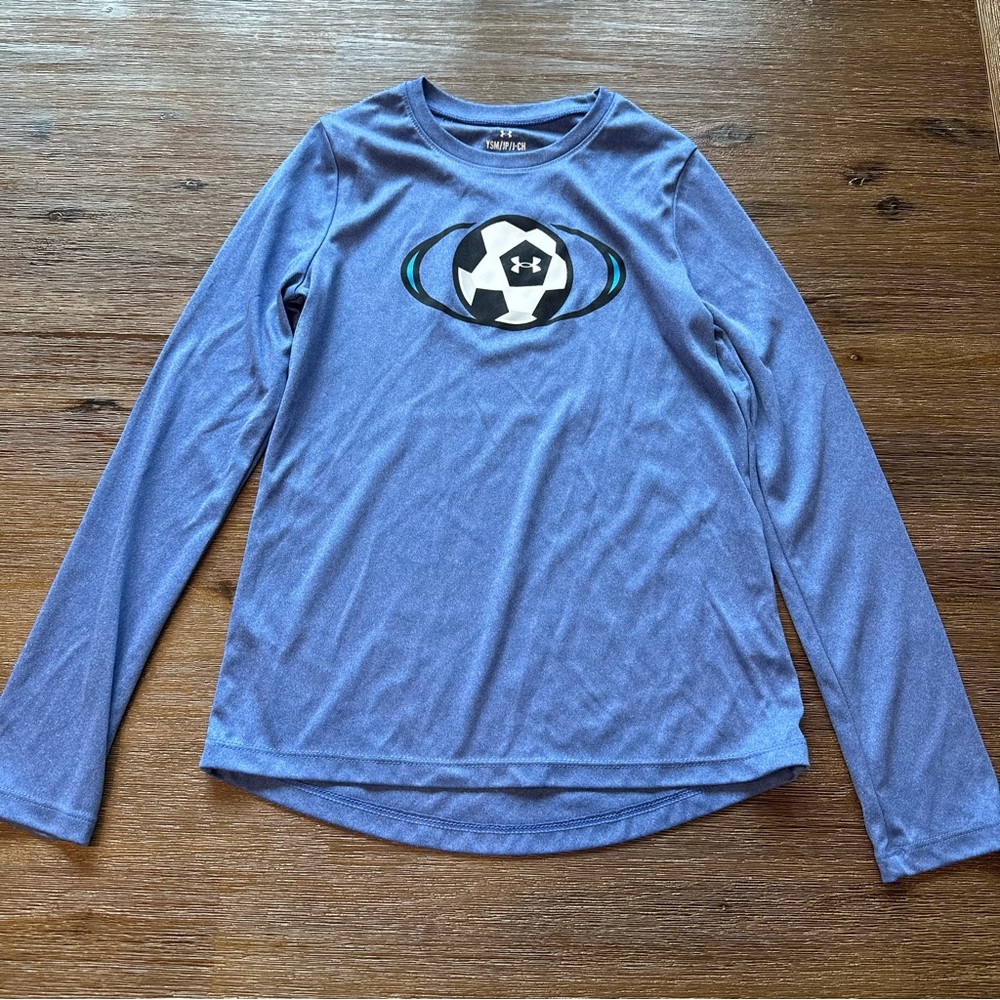 3/20$ Under Armour Kids Purple Long Sleeve Shirt Tee size Small